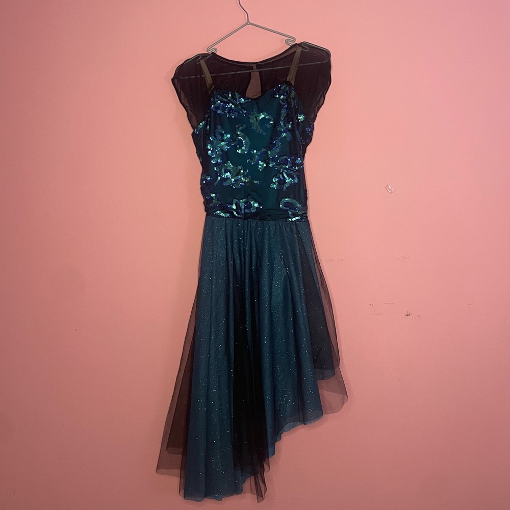 Sparkly asymmetric dance costume